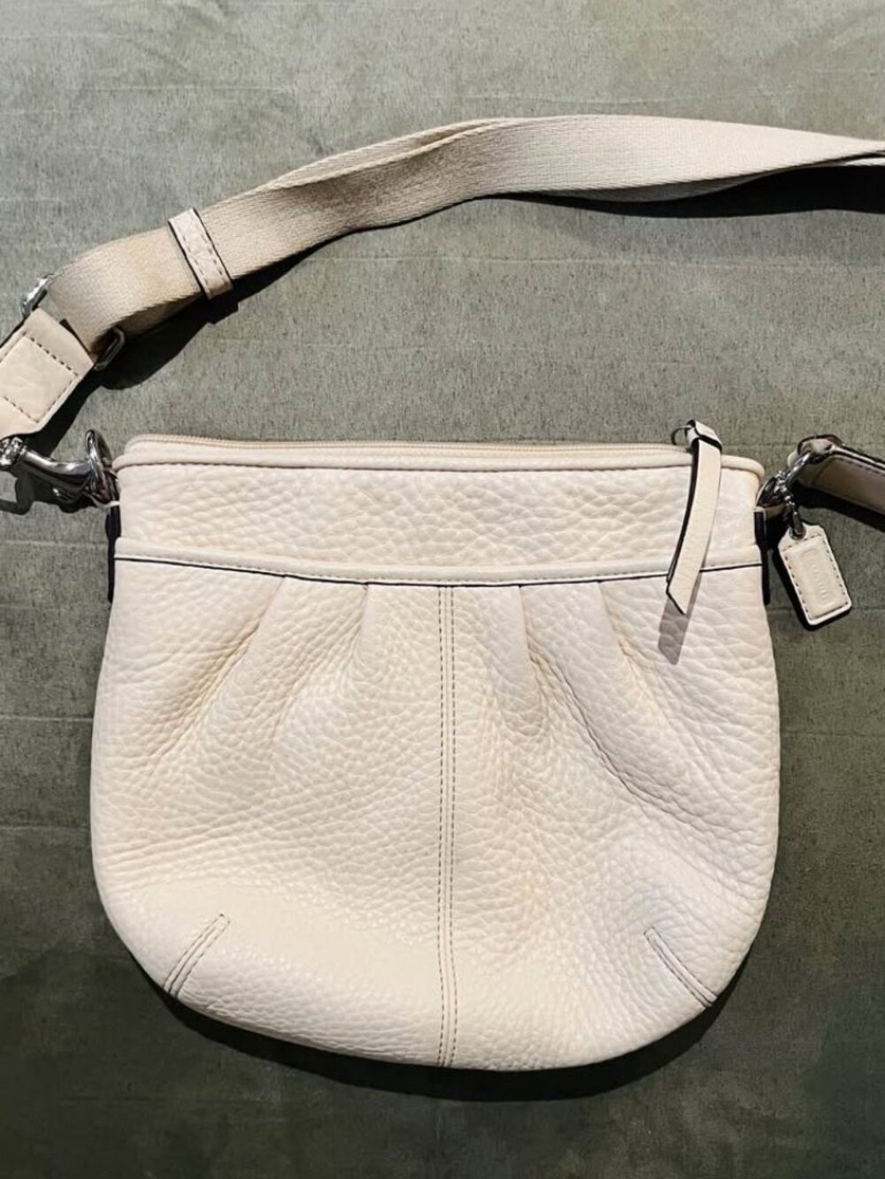 Coach Pebbled Leather Crossbody Swingpack in Ivory Cream